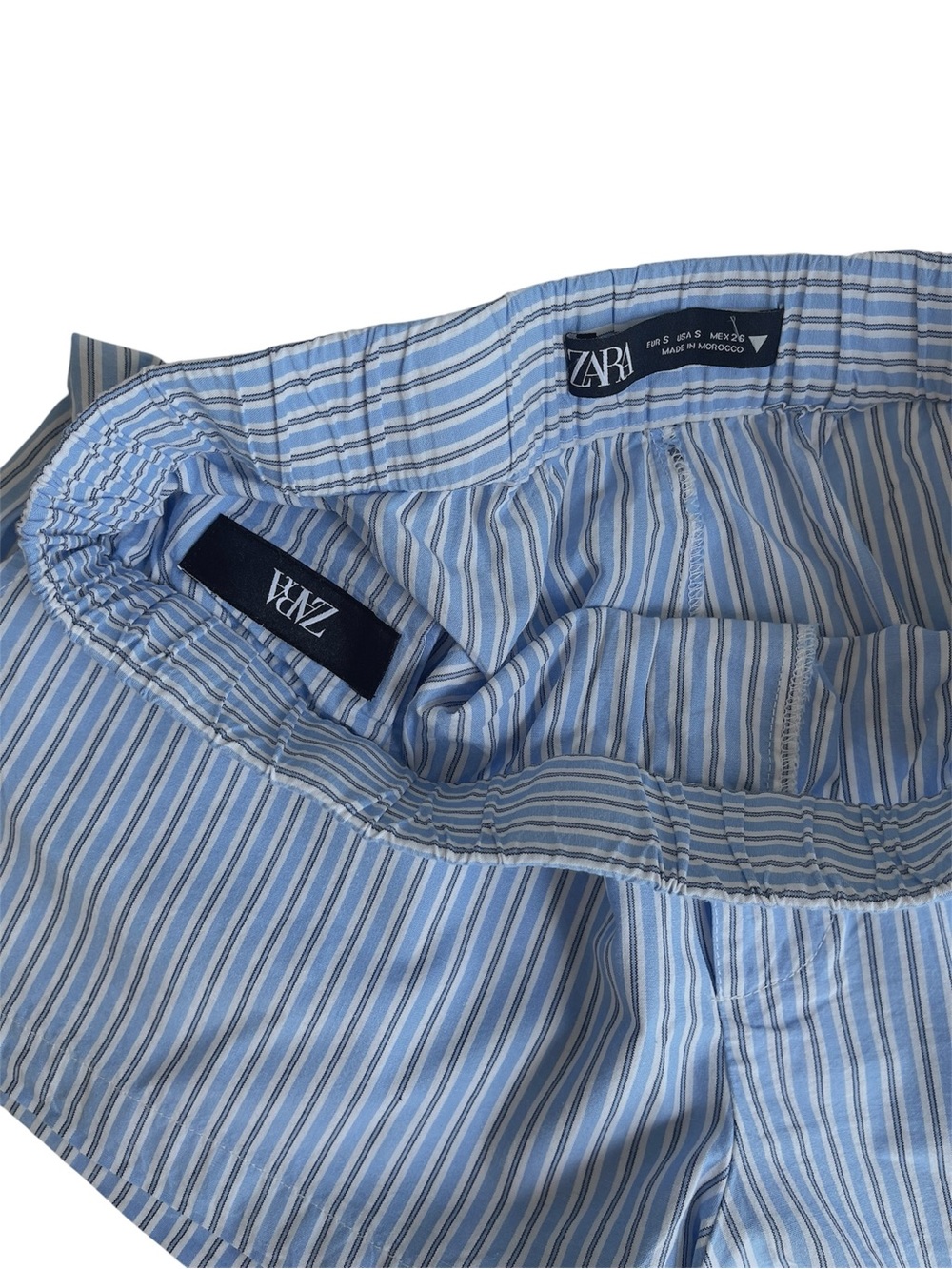 Zara Blue Striped Women's Pajama Shorts - Picture 5 of 5